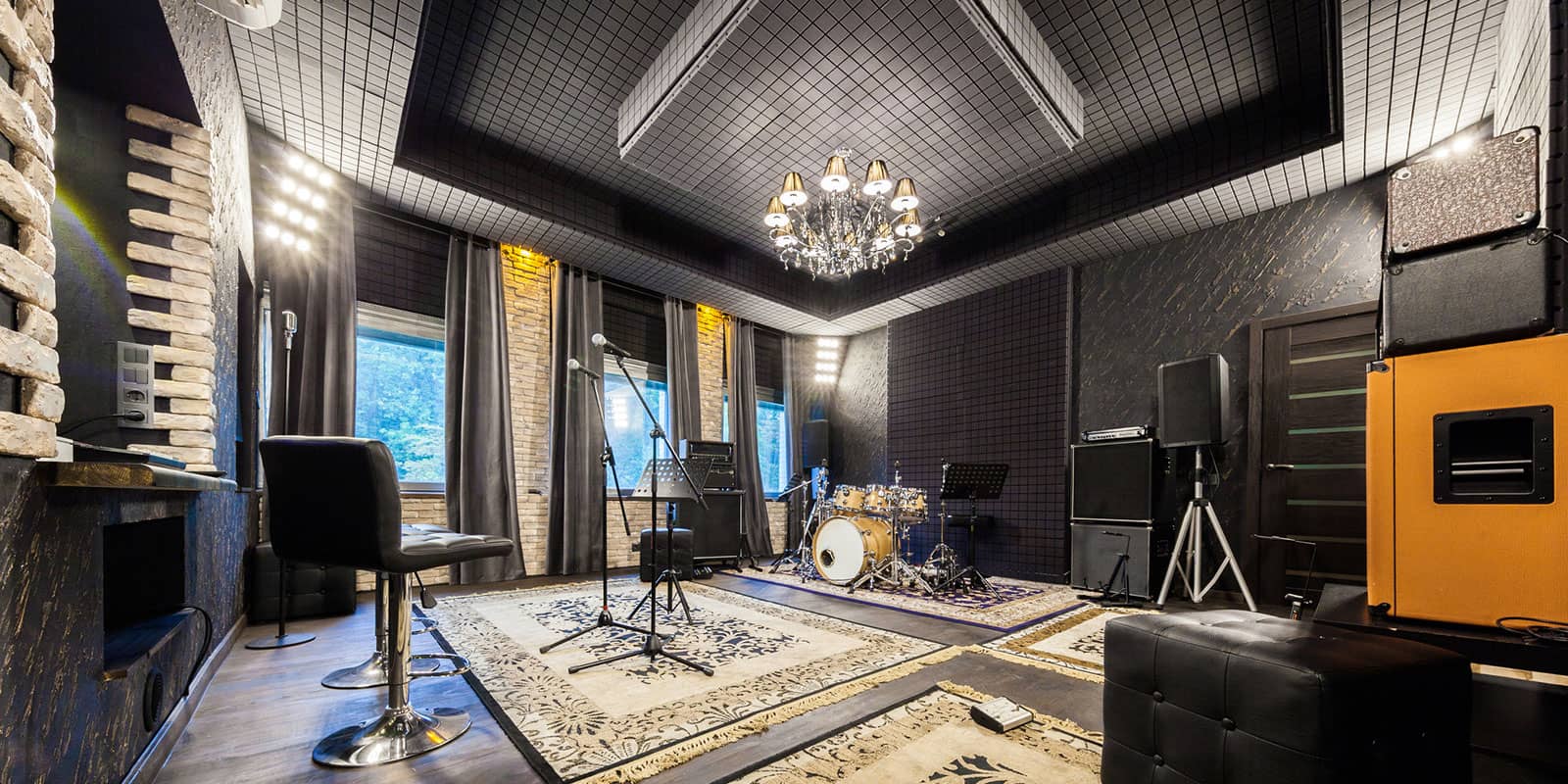 Inside a big recording studio